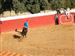 Un joven del pueblo en la plaza de toros