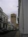 Vista de la Torre Mudéjar ya reformada desde una calle continua.