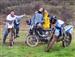 Kaba, Álvaro y Sergio en invierno con las motos.